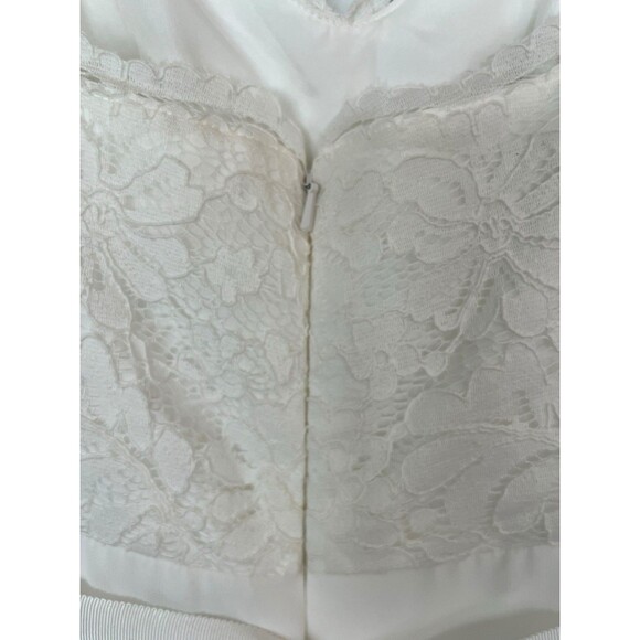 DB Studio Wedding Dress NWT Sz 10 Scalloped V-Neck Lace Bodice A-Line Soft White - Picture 7 of 16